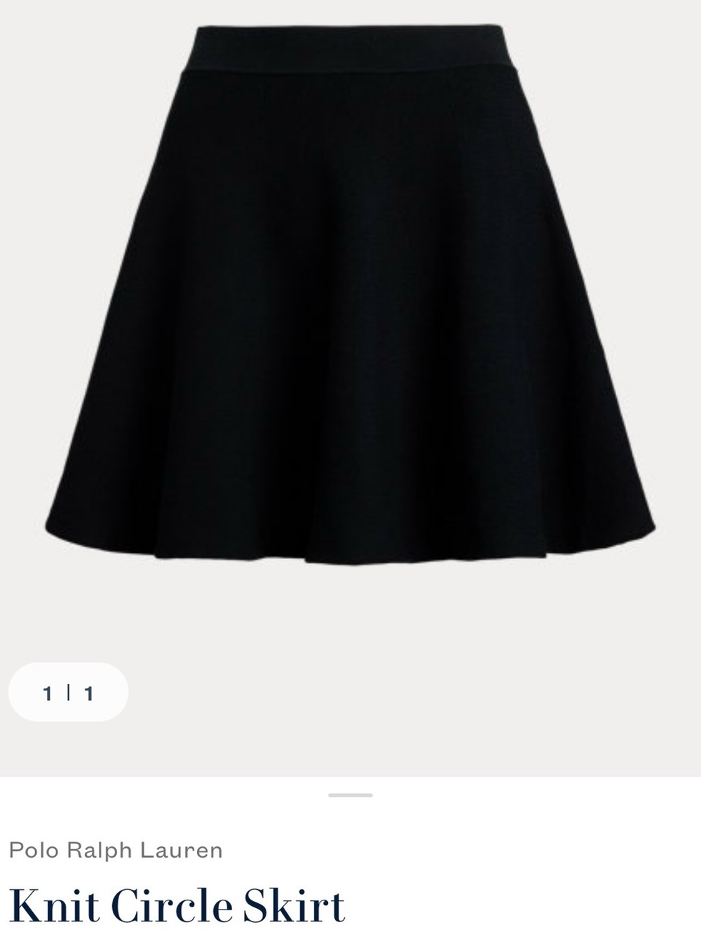 Ralph Lauren Black Knit Skater Circle Skirt